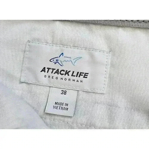 Greg Norman Attack Life Men's Golf Shorts Size 38 Green Grey White - Picture 6 of 10